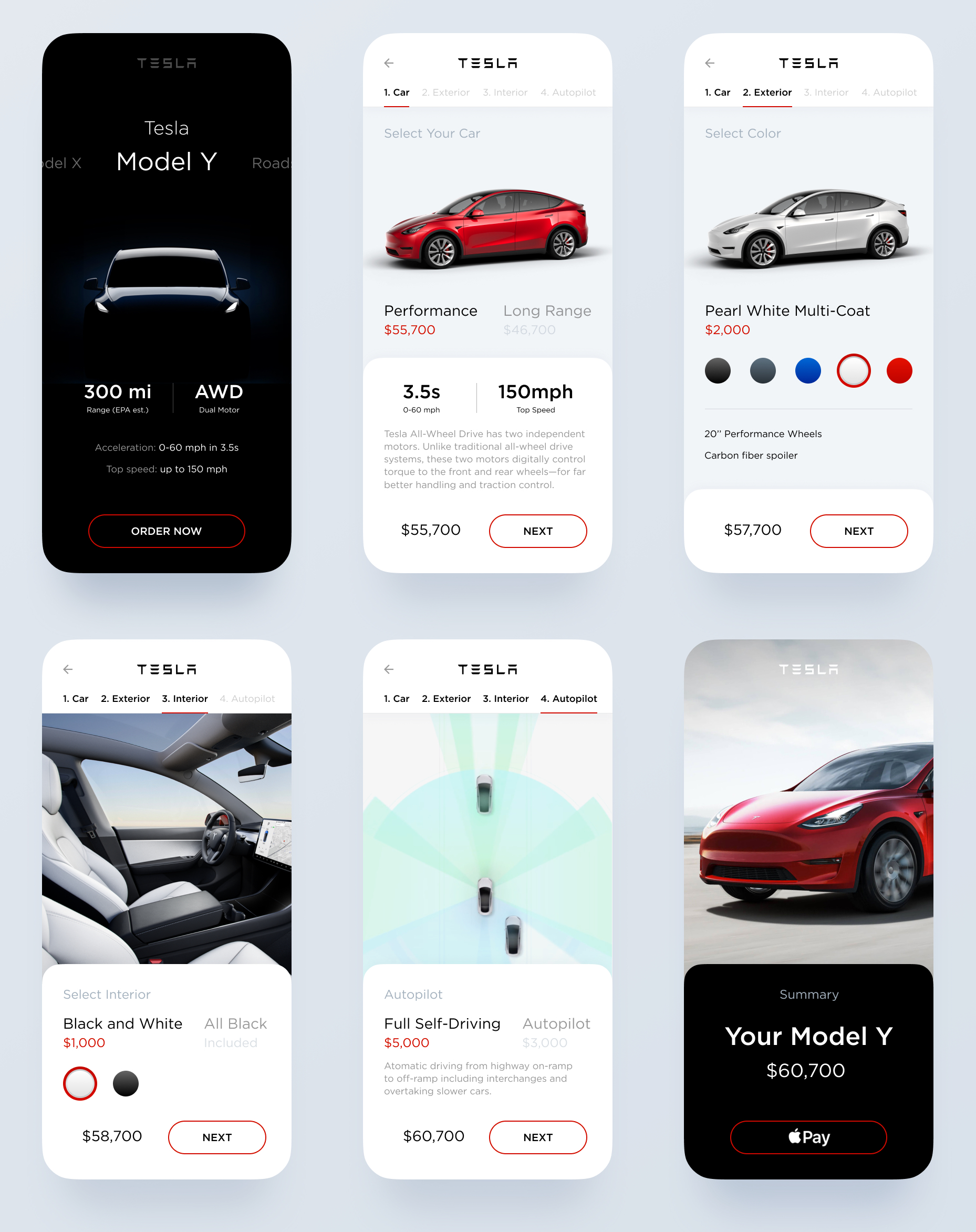 Tesla Model Y - Concept UI Kit for Figma - uistore.design